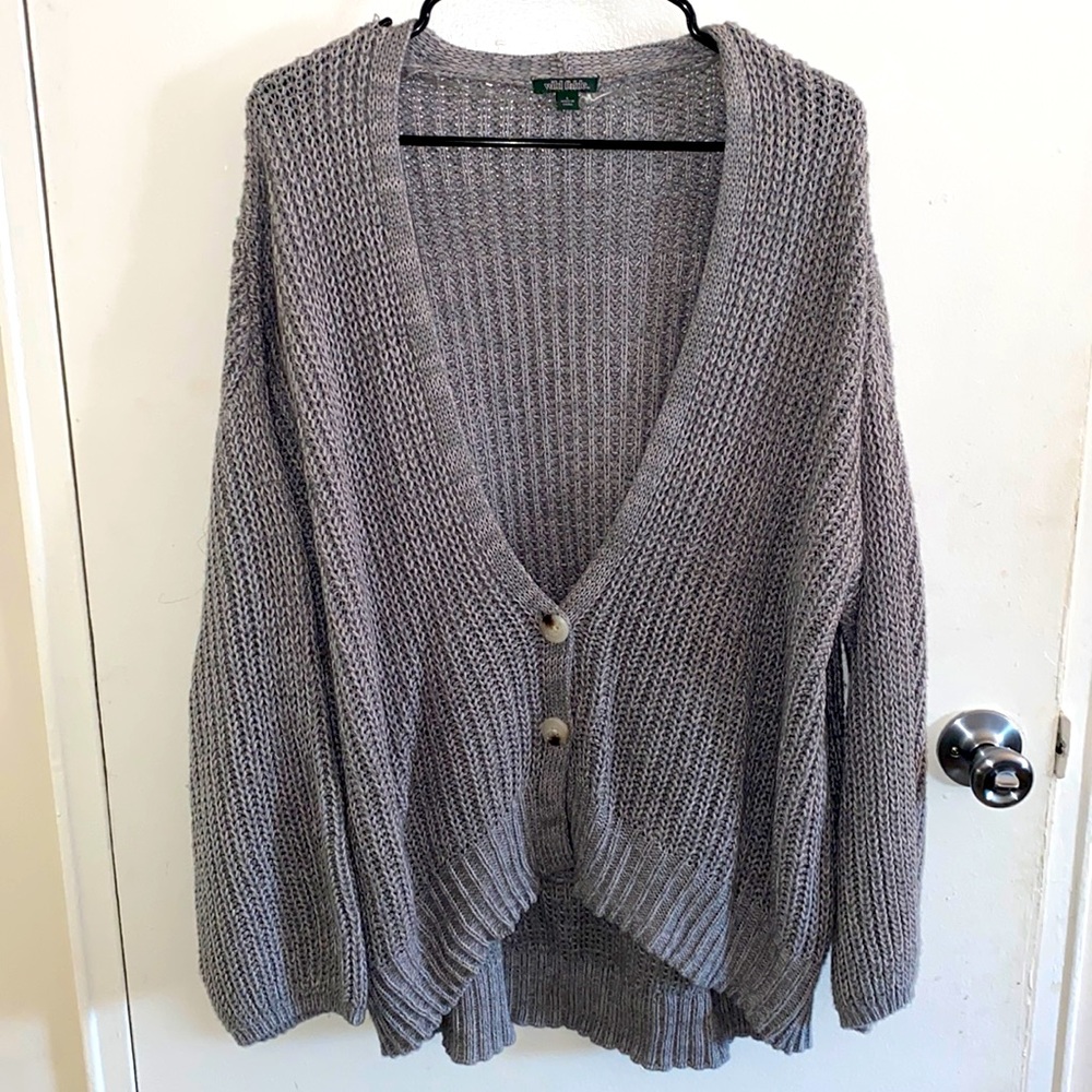 Wild Fable oversized cardigan sweater heather gray size large